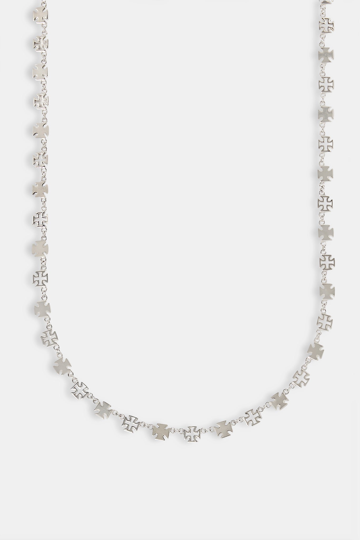 Polierte Verbindungskette mit Kreuz und Umriss – 6 mm